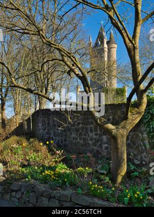 Europa, Deutschland, Hessen, Nassau-Dillenburg, Orange City Dillenburg, Deutsche Fachwerkstraße, Schloßberg mit Wilhelmsturm Stockfoto