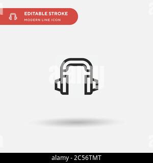 Einfaches Vektorsymbol für Kopfhörer. Illustration Symbol Design Vorlage für Web mobile UI Element. Perfekte Farbe modernes Piktogramm auf bearbeitbaren Strich. Kopfhörer-Symbole für Ihr Geschäftsprojekt Stock Vektor