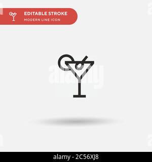 Martini einfaches Vektor-Symbol. Illustration Symbol Design Vorlage für Web mobile UI Element. Perfekte Farbe modernes Piktogramm auf bearbeitbaren Strich. Martini-Icons für Ihr Business-Projekt Stock Vektor
