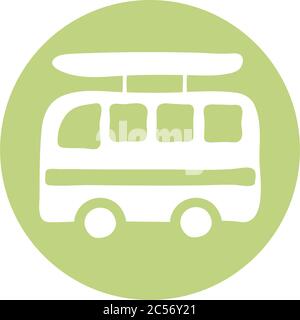 Van mit Surfboard Block Stil Vektor Illustration Design Stock Vektor