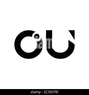 Anfangsbuchstabe OU Logo Design Vektor Vorlage. Abstrakter Buchstabe Minimal Typography Logo Design Stock Vektor