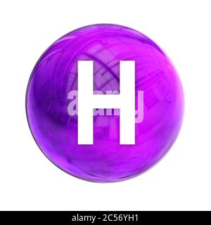 Vitamin H-Kugelmolekül für medizinische Pharmazie. Leuchtendes Symbol von Vitamin H. Biotin. Vitamin-Symbol. 3D-Rendering Stockfoto