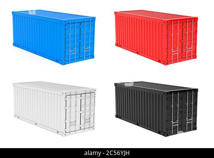 Transport intermodaler Container. Farbige Kollektion Stockfoto