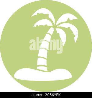 Baum Palmen Sommer Block Stil Symbol Vektor Illustration Design Stock Vektor