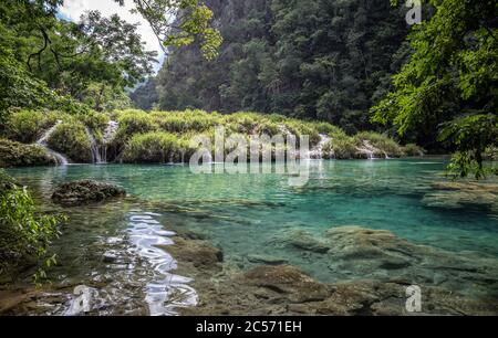 Mittelamerika, Quatemala, Nationalpark, Semuc Champey Stockfoto