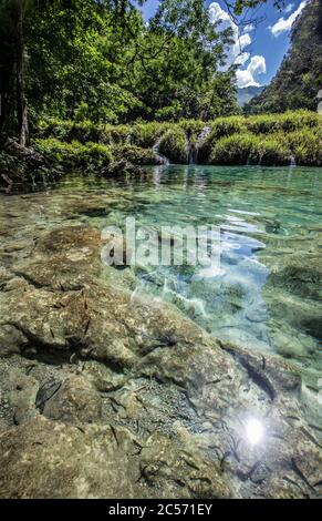 Mittelamerika, Quatemala, Nationalpark, Semuc Champey Stockfoto