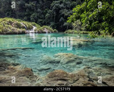 Mittelamerika, Quatemala, Nationalpark, Semuc Champey Stockfoto