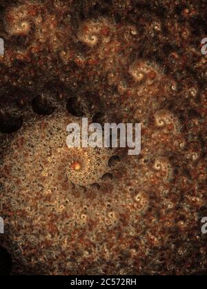 Ammoniten - Flame Fraktale Kunst Stockfoto