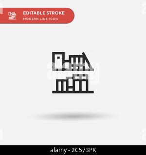 Einfaches Vektorsymbol für Bücherregal. Illustration Symbol Design Vorlage für Web mobile UI Element. Perfekte Farbe modernes Piktogramm auf bearbeitbaren Strich. Bücherregal-Symbole für Ihr Geschäftsprojekt Stock Vektor