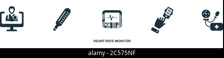 Symbol für Herzfrequenzsensor. Einfaches Element aus der digitalen Gesundheitserfassung. Creative Heart Rate Monitor Symbol für Web-Design, Vorlagen, Infografiken und Stock Vektor