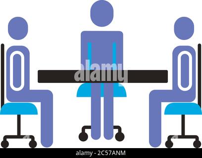 Geschäftsleute Teamarbeit Figuren in Tabelle flach Stil Symbol Vektor Illustration Design Stock Vektor