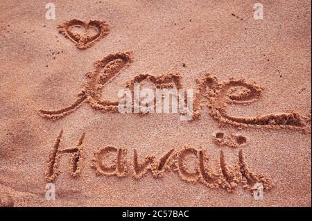 Heart on the Beach, Sunset Beach auf Oahu, Nordküste, Hawaiianische Insel Oahu, Oahu, Hawaii, Aloha State, USA Stockfoto