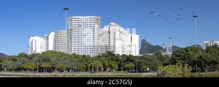 Rio de Janeiro Stadtpark von Flamengo Panoramablick Stockfoto