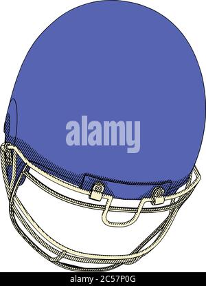 Blau american Football Helm Vektor isoliert Stock Vektor