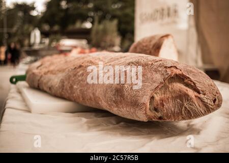 Ciabatta Brot lange Catering-Service Hochzeit Bäckerei gebackenes Essen Stockfoto