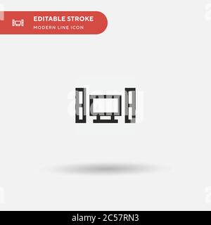 Einfaches Vektorsymbol für Home Entertainment. Illustration Symbol Design Vorlage für Web mobile UI Element. Perfekte Farbe modernes Piktogramm auf bearbeitbaren Strich. Home Entertainment-Symbole für Ihr Geschäftsprojekt Stock Vektor