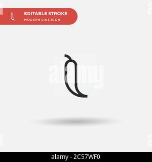 Einfaches Vektorsymbol „Pfeffer“. Illustration Symbol Design Vorlage für Web mobile UI Element. Perfekte Farbe modernes Piktogramm auf bearbeitbaren Strich. Pepper Symbole für Ihr Geschäftsprojekt Stock Vektor