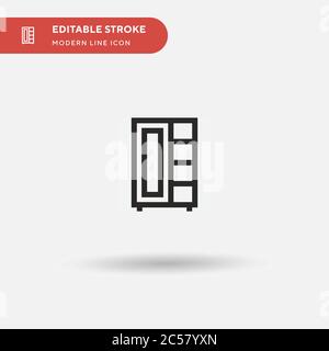Einfaches Vektorsymbol für Schrank. Illustration Symbol Design Vorlage für Web mobile UI Element. Perfekte Farbe modernes Piktogramm auf bearbeitbaren Strich. Schranksymbole für Ihr Geschäftsprojekt Stock Vektor
