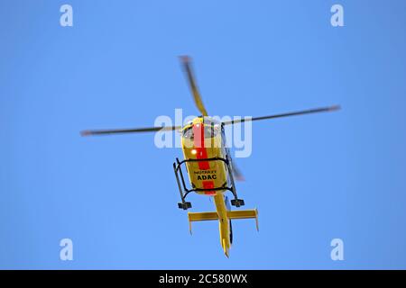 Rettungshubschrauber „Christoph 5“, Standort BG-Klinik Ludwigshafen im Einsatz - Rettungshubschrauber 'Christoph 5', Ludwigshafen Deutschland Stockfoto