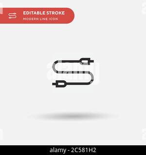 Audio-Jack einfaches Vektorsymbol. Illustration Symbol Design Vorlage für Web mobile UI Element. Perfekte Farbe modernes Piktogramm auf bearbeitbaren Strich. Audio Jack-Symbole für Ihr Geschäftsprojekt Stock Vektor