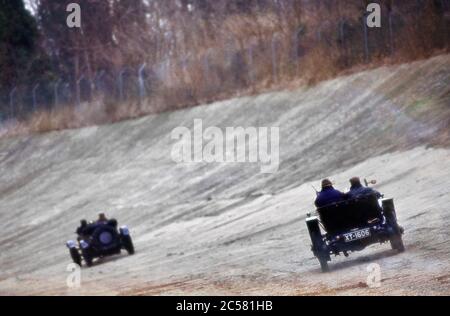 Vintage Bentley's in Brooklands im Jahr 1989 Stockfoto