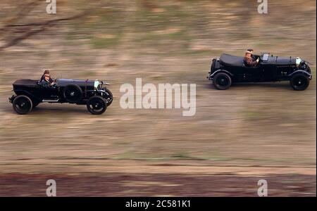 Vintage Bentley's in Brooklands im Jahr 1989 Stockfoto