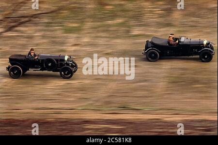 Vintage Bentley's in Brooklands im Jahr 1989 Stockfoto