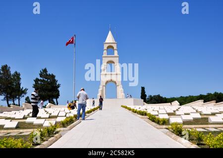 Canakkale, Türkei - 24. Juni 2011: Statue von Atatürk am Chunuk Bair Ersten Weltkrieg Denkmal, Gallipoli. Stockfoto