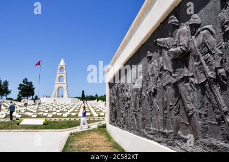 Canakkale, Türkei - 24. Juni 2011: Statue von Atatürk am Chunuk Bair Ersten Weltkrieg Denkmal, Gallipoli. Stockfoto