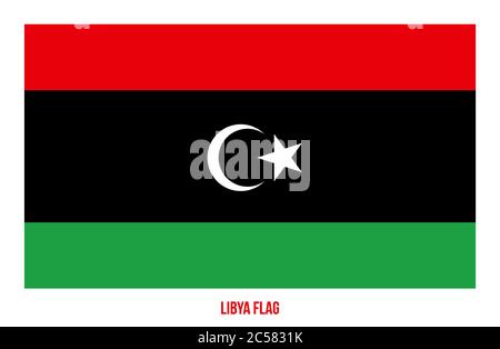 Libya Flag Vector Illustration on White Background. Libyen-Nationalflaggen. Stock Vektor