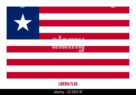 Liberia Flag Vector Illustration on White Background. Nationalflaggen Liberias. Stock Vektor