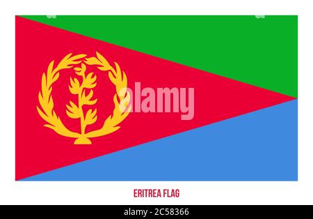 Eritrea Flag Vector Illustration on White Background. Nationalflaggen Eritrea. Stock Vektor