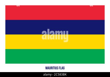 Vektorgrafiken mit Mauritius-Flagge auf weißem Hintergrund. Nationalflaggen Von Mauritius. Stock Vektor