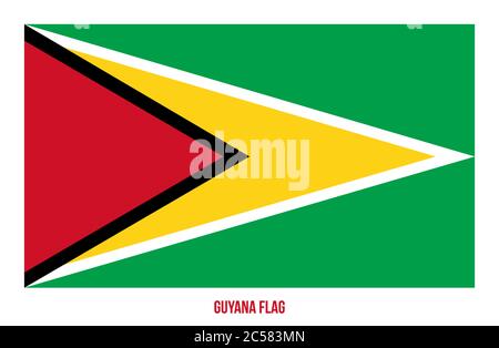 Guyana Flag Vector Illustration auf weißem Hintergrund. Guyana Nationalflaggen. Stock Vektor