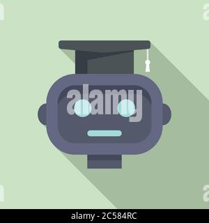 Symbol für den graduierten ai-Roboter. Flache Abbildung von graduierten ai Roboter Vektor-Symbol für Web-Design Stock Vektor