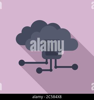 Symbol für AI-Datenwolke. Flache Illustration von ai-Daten-Cloud-Vektor-Symbol für Web-Design Stock Vektor