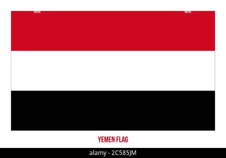 Jemen Flag Vector Illustration on White Background. Nationalflaggen Des Jemen. Stock Vektor