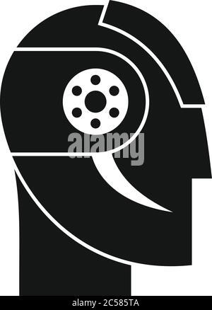 Modernes Roboterkopf-Symbol. Einfache Illustration des modernen Roboter Kopf Vektor-Symbol für Web-Design isoliert auf weißem Hintergrund Stock Vektor