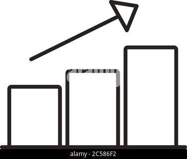 Statistikleisten mit Symboldarstellung im Stil einer Pfeillinie Stock Vektor