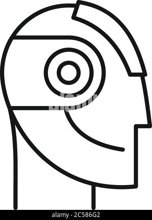 Modernes Roboterkopf-Symbol. Umriss modernen Roboter Kopf Vektor-Symbol für Web-Design isoliert auf weißem Hintergrund Stock Vektor
