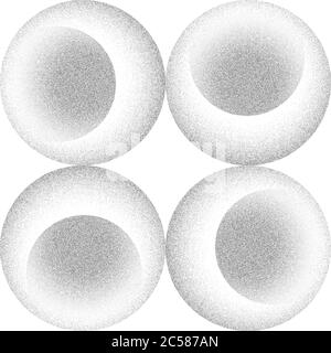 Abstrakter nahtloser schwarz-weißer Hintergrund von 3d-Kugeln mit einem Einzug. Pointillismus gepunktete schwarze Schattierung auf weißem Hintergrund. EPS10-Vektorformat. Stock Vektor