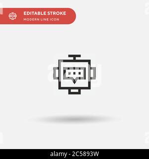 Chatbot einfaches Vektor-Symbol. Illustration Symbol Design Vorlage für Web mobile UI Element. Perfekte Farbe modernes Piktogramm auf bearbeitbaren Strich. Chatbot-Icons für Ihr Business-Projekt Stock Vektor