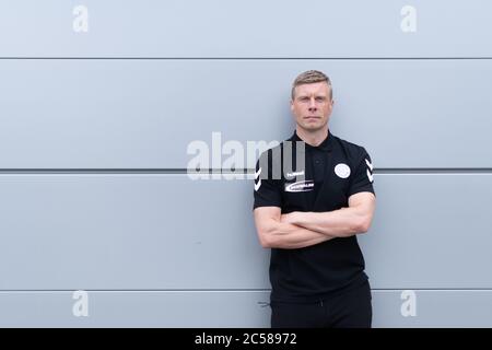 01. Juli 2020, Nordrhein-Westfalen, Gummersbach: Handball: 2. Bundesliga; PK VfL Gummersbach. Gudjon Valur Sigurdsson, neuer Trainer des VfL Gummersbach. Foto: Marius Becker/dpa Stockfoto