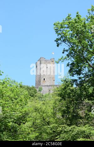 Oberburg Manderscheid, Schloss in der Eifel Stockfoto