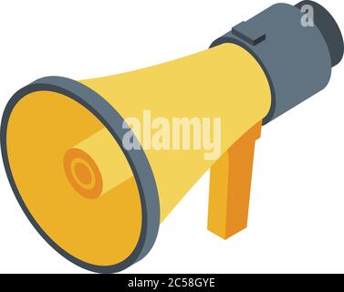 Deadline Megaphon Symbol, isometrischer Stil Stock Vektor