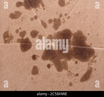 Kartonstruktur von Fettfleck. Draufsicht Stockfoto