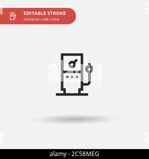 Einfaches Vektorsymbol für die Tankstelle. Illustration Symbol Design Vorlage für Web mobile UI Element. Perfekte Farbe modernes Piktogramm auf bearbeitbaren Strich. Symbole für die Tankstelle für Ihr Geschäftsprojekt Stock Vektor