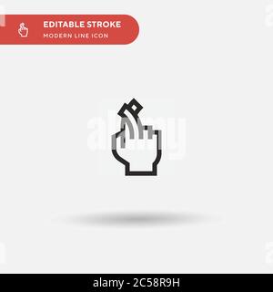 Einfaches Vektorsymbol für Kreuzfinger. Illustration Symbol Design Vorlage für Web mobile UI Element. Perfekte Farbe modernes Piktogramm auf bearbeitbaren Strich. Symbole für Ihr Geschäftsprojekt Stock Vektor