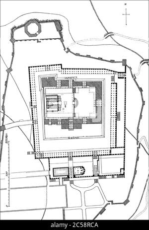 Solomon's Temple, Tempelberg, Jerusalem, rekonstruiert von Conrad Schick Stockfoto