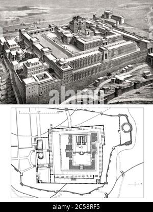 Solomon's Temple, Tempelberg, Jerusalem, rekonstruiert von Conrad Schick Stockfoto